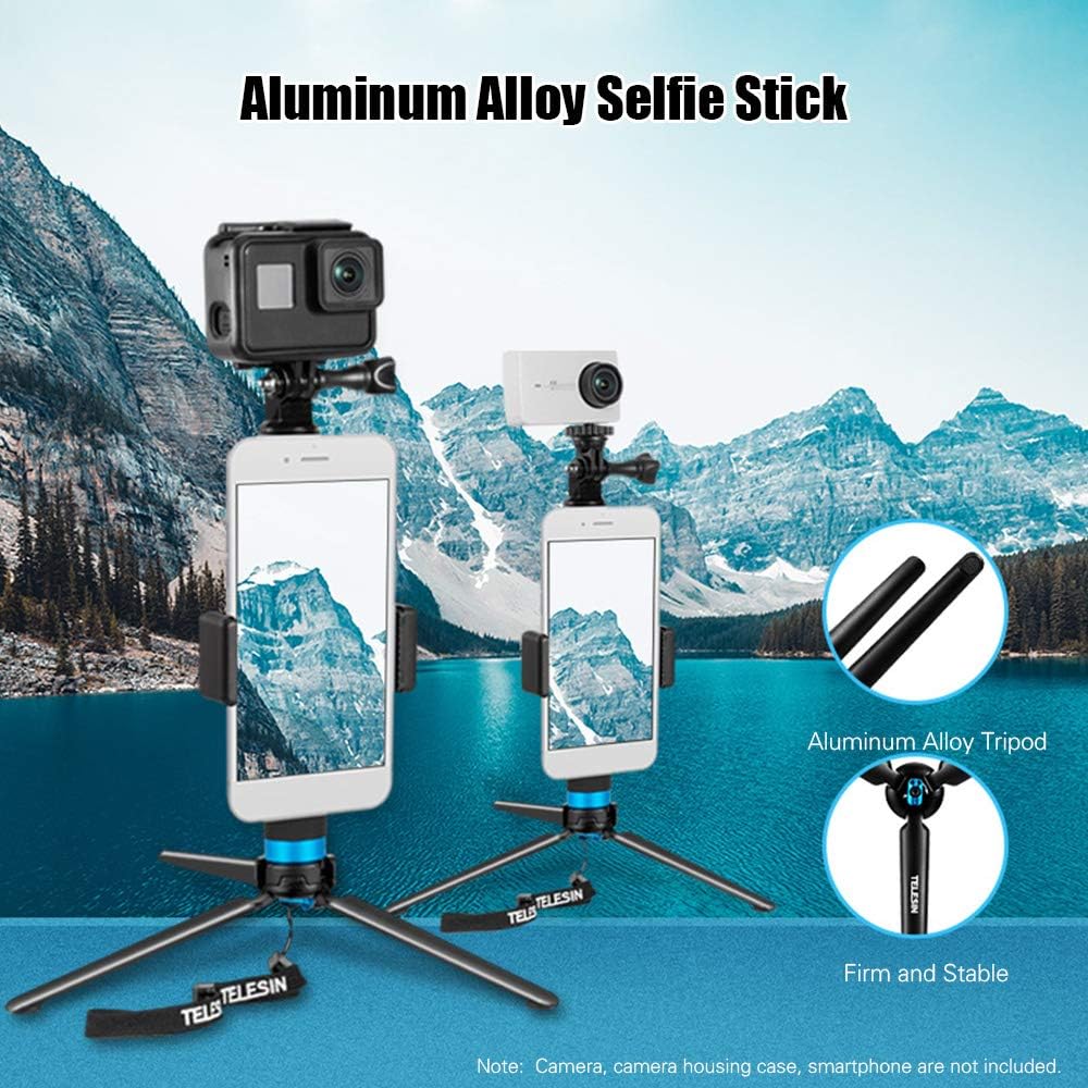 Selfie Stick with Tripod Cell Phone Holder Compatible with iPhone 11/X/8/8 Plus/7/7 Plus or Most Android Smartphone Compatible with GoPro Hero 8/7/6/5/4/3+/3 Sport Cameras