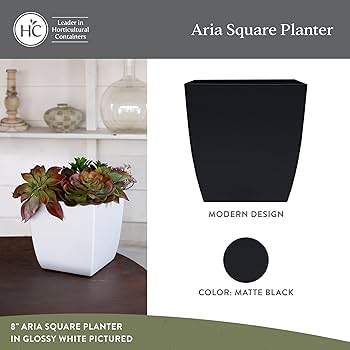 Amazon.com : The HC Companies Aria Self Watering Square Plant Pot