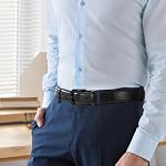 WHIPPY Men's Metal Free Leather Belt TSA Approved Non Metal Belt for Men Jeans with Hypoallergenic Buckle