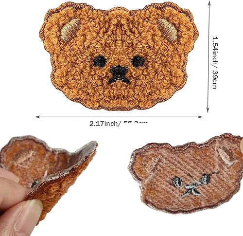 Miniatura 2 de 16 parches bordados de oso de dibujos animados, bonitos parches de oso para ropa, parches bordados de reparación de apliques de coser, parches de