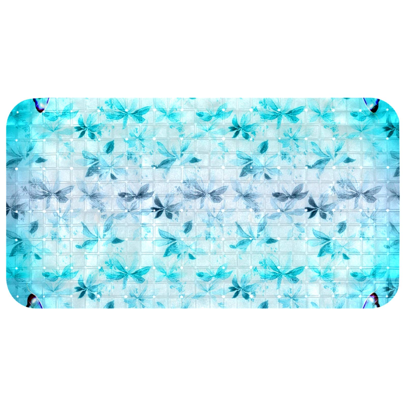 Alfombrillas de baño ecológicas Bennigiry de 14,7 x 26,9 cm con diseño de mariposas azules