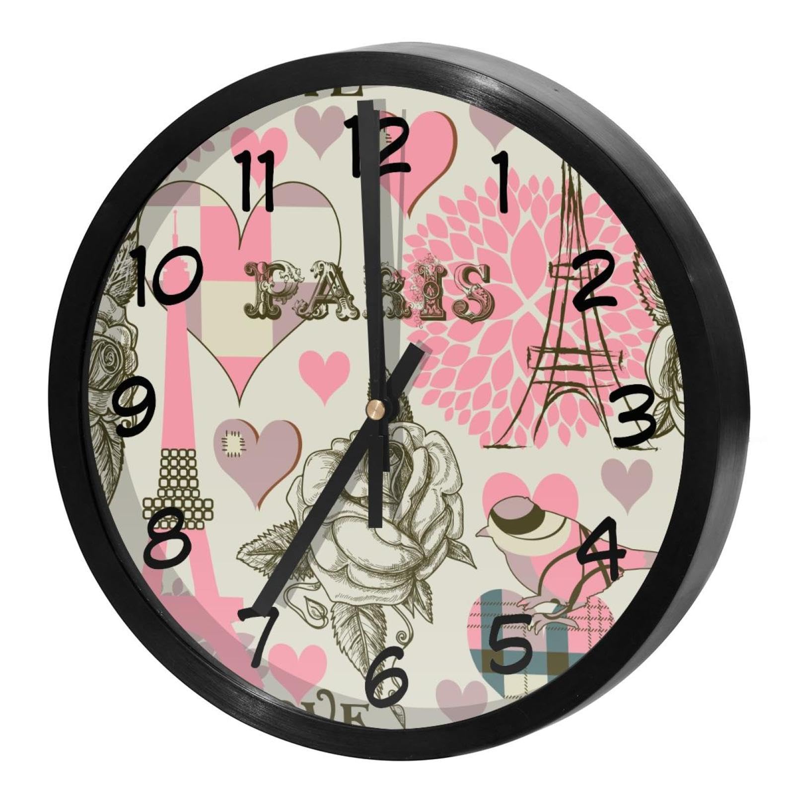 Horloge murale silencieuse pour retrouver le sommeil dans une chambre avec déco oiseau