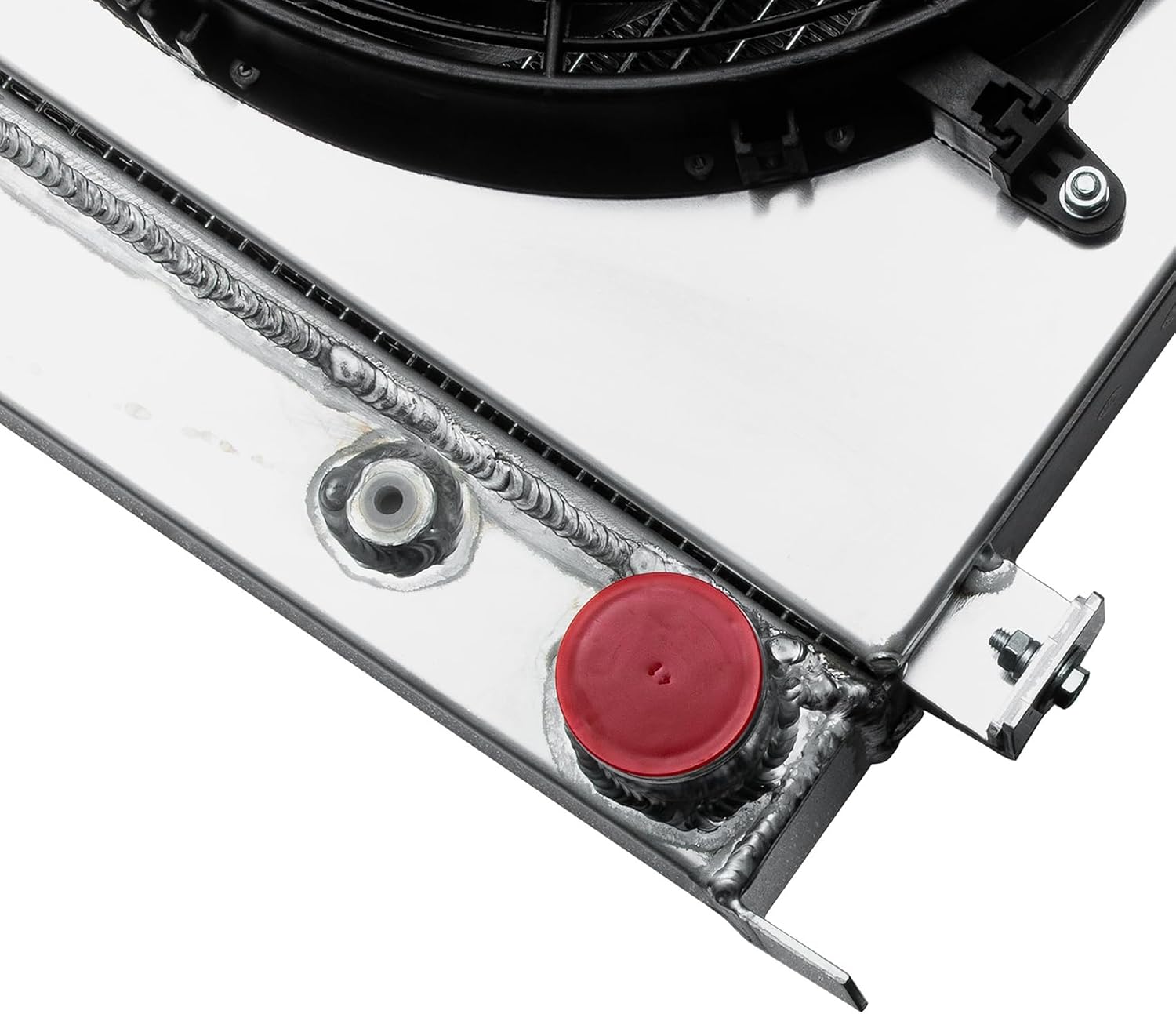 Hot Rod Radiator Compatible with 1928-1932 Ford Chopped Hot Rod Chevy V8, 3 Row Aluminium Radiator + Fan + Shroud + Relay