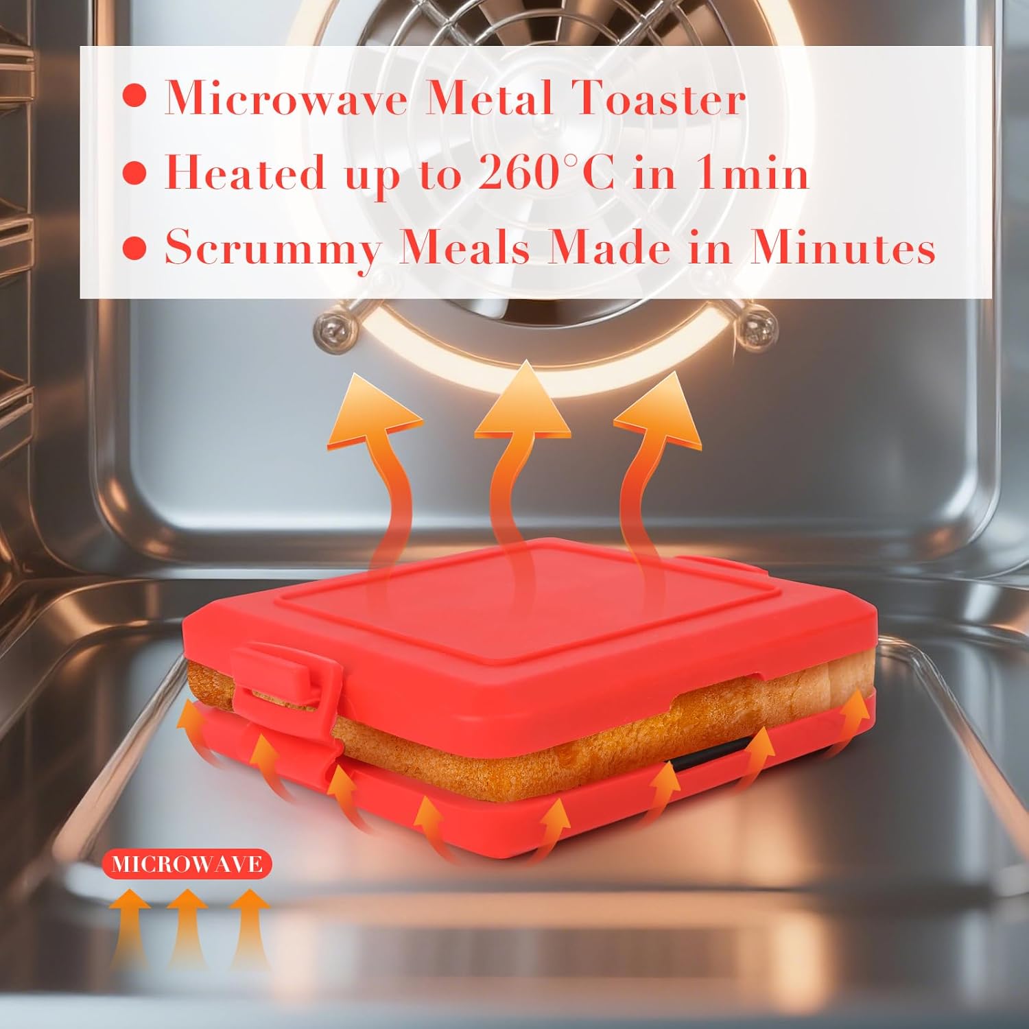 Microwave Toastie Sandwich Maker, Sandwich Maker, Panini Maker, Versatile Small Toaster, Easy to Clean and Store, Perfect for Cooking Breakfast, Grilled Cheese, Snacks(Red)
