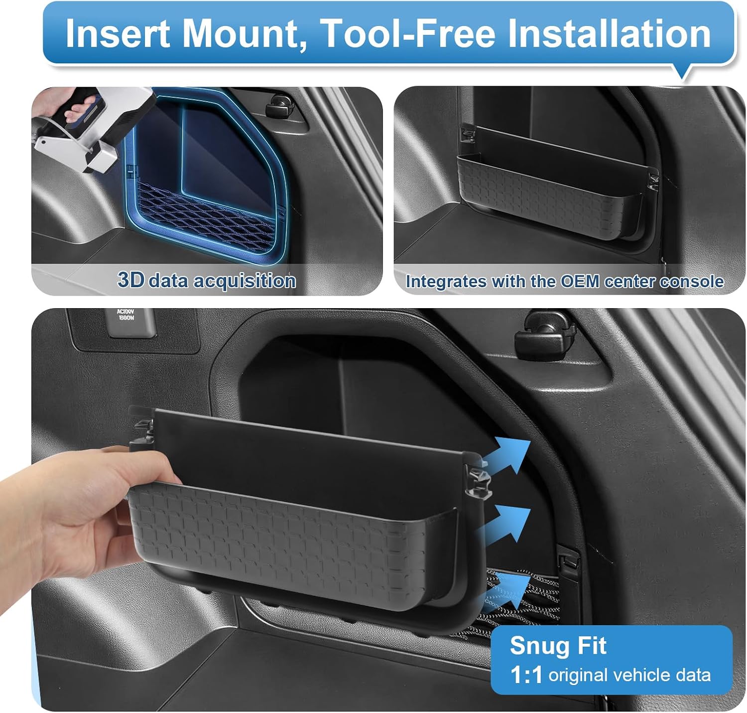 2026 RAV4 Cargo Side Organizer, for Toyota RAV4 (LE/SE/XLE Premium/Woodland/XSE/Limited/GR Sport), Durable ABS Cargo Trunk Pocket Insert 2026 RAV4 Accessories