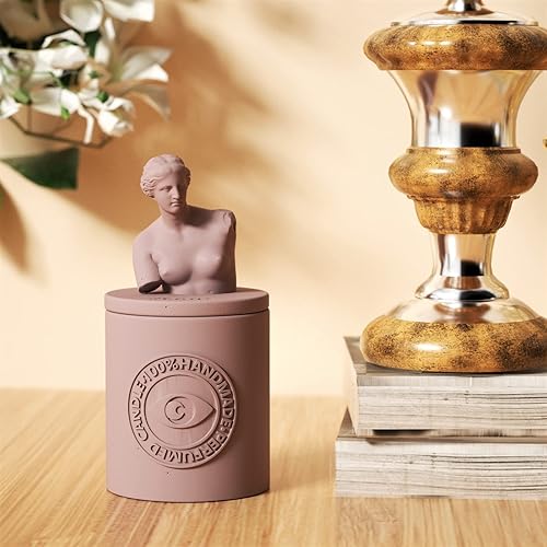 Miniatura 2 de Molde de silicona de estatua 3D, molde de escultura de retrato de hormigón para tapa de tarro de vela, herramientas de decoración del hogar de