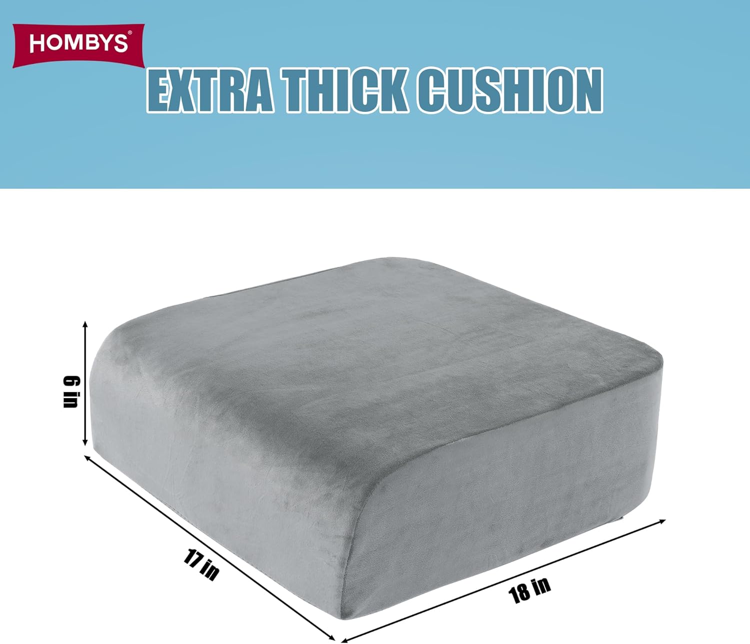 HOMBYS Extra Thick Seat Cushions for Office Chair,Adult Booster Seat for Car,Memory Foam Car Cushion for Height,Chair Cushions for Elderly Wheelchair,Desk Chair Seat Cushion (Dark Grey)