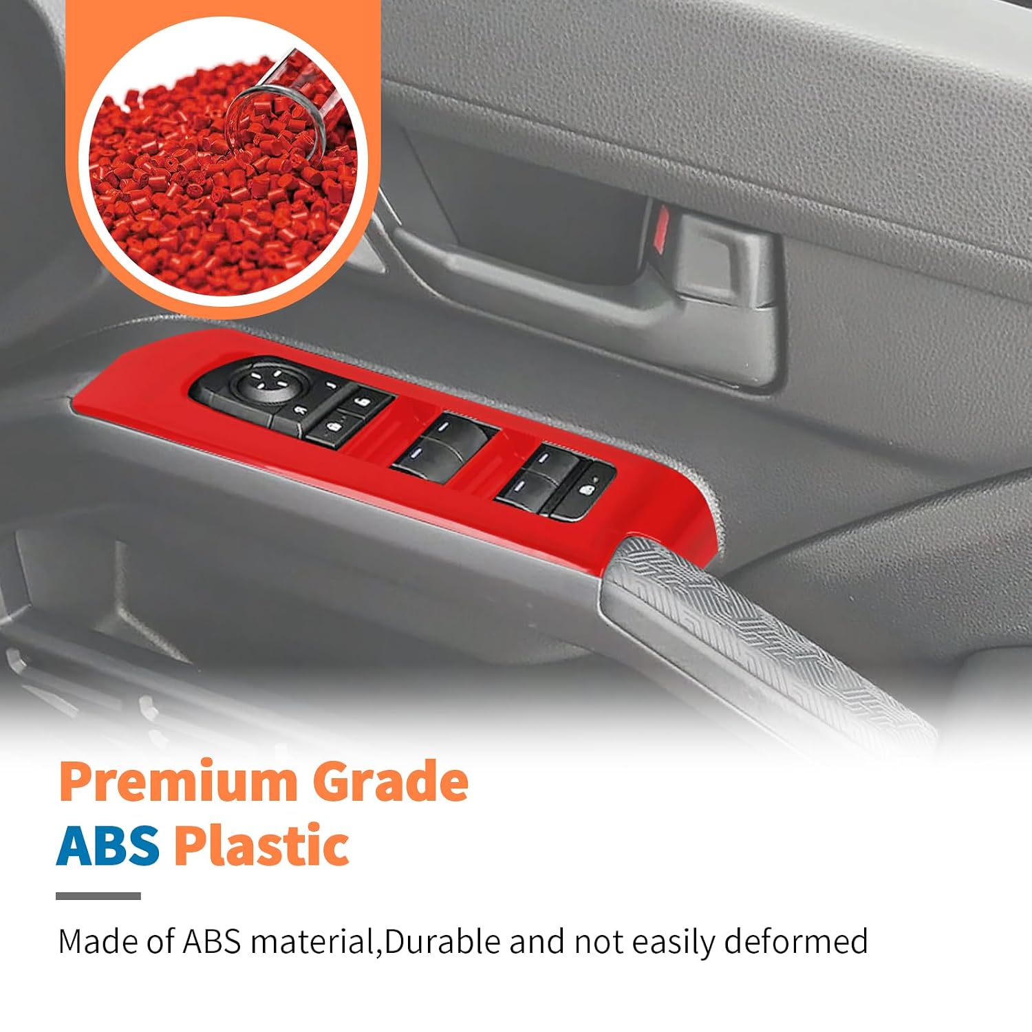 JeCar Red Interior Trim Accessories for 2025 2026+ Toyota 4Runner & Tacoma (2024 2025 2026+) -Window Switch Panel Cover Decoration Upgrade image 5
