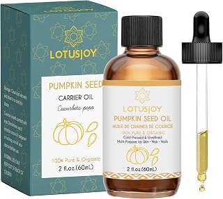 Pumpkin Seed Oil, 100% Pure, For Hair Growth, Skin, Nails, 2 Oz | Organic, Cold Pressed, Unrefined, Hexane-Free Carrier Oil for Essential Oil Mixing, Beauty DIY