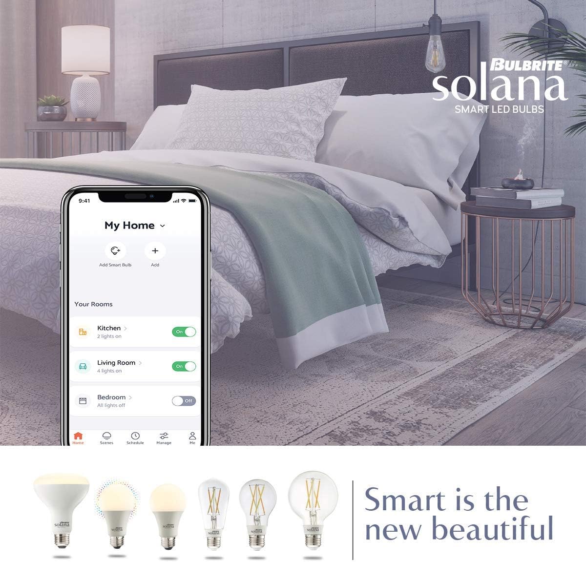 Bulbrite Solana 2-Pack 40 Watt Equivalent G25 Smart WiFi Connected 90CRI Globe LED Light Bulb, Milky Finish