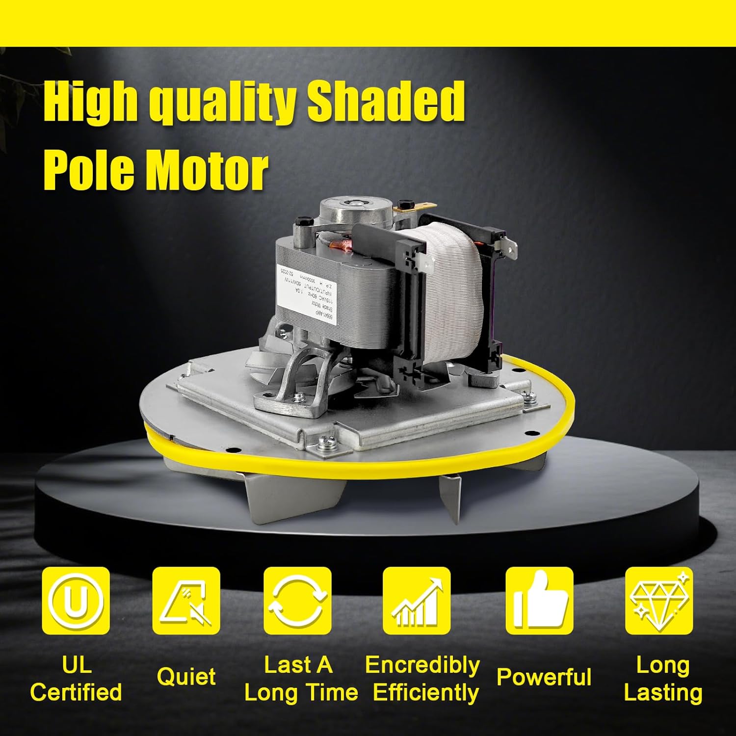 66641-AMP Combustion Exhaust Blower Replacement for Cleveland Iron Works PSBF66W, PS60W, PS130W Pellet Stoves, with Works Combustion Blower Gasket