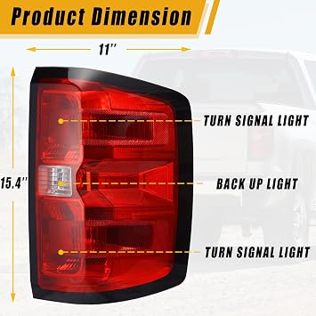 Tail Light Compatible With 2014-2019 Chevy Silverado 1500 Left Drive Side