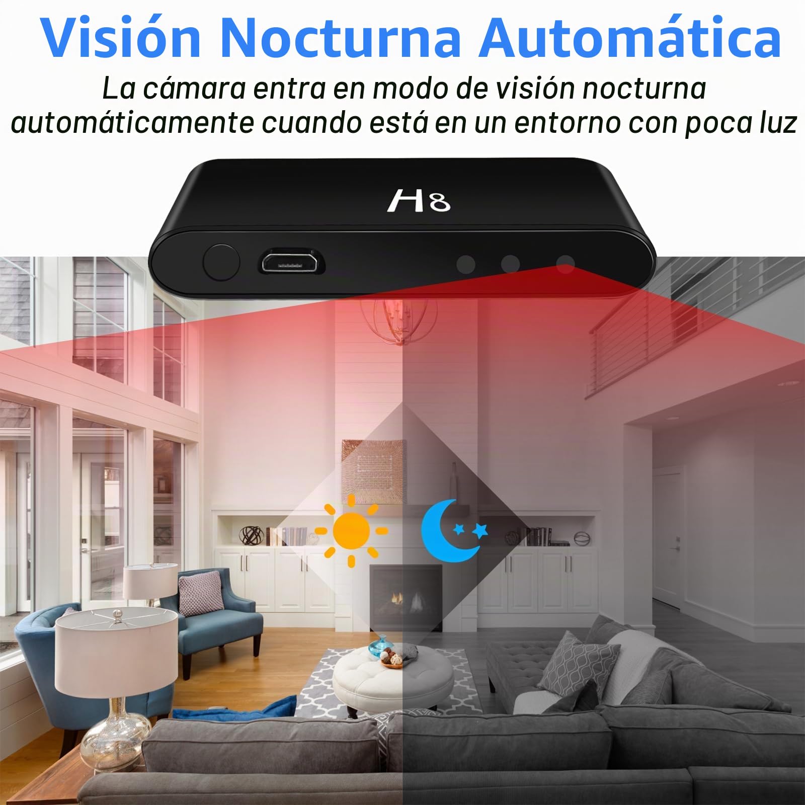 Cámara Espía HD 1080P, Mini Camara Oculta Camaras Espias 20 Horas de Grabación Portátil Cámara Vigilancia para Coche, 5000mAh Power Bank Micro Videocamara con Visión Nocturna Detección De Movimiento