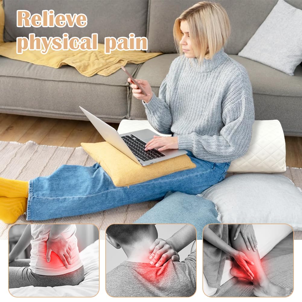 Halbrundes Nackenrollen, Ergonomisches Halbrundes Kissen, Lagerungsrolle Halbrund aus Memory-Schaum mit Waschbarer Polyesterbezug, Stützt Nacken, Knie, Seitenschläfer, für Unterwegs Hause