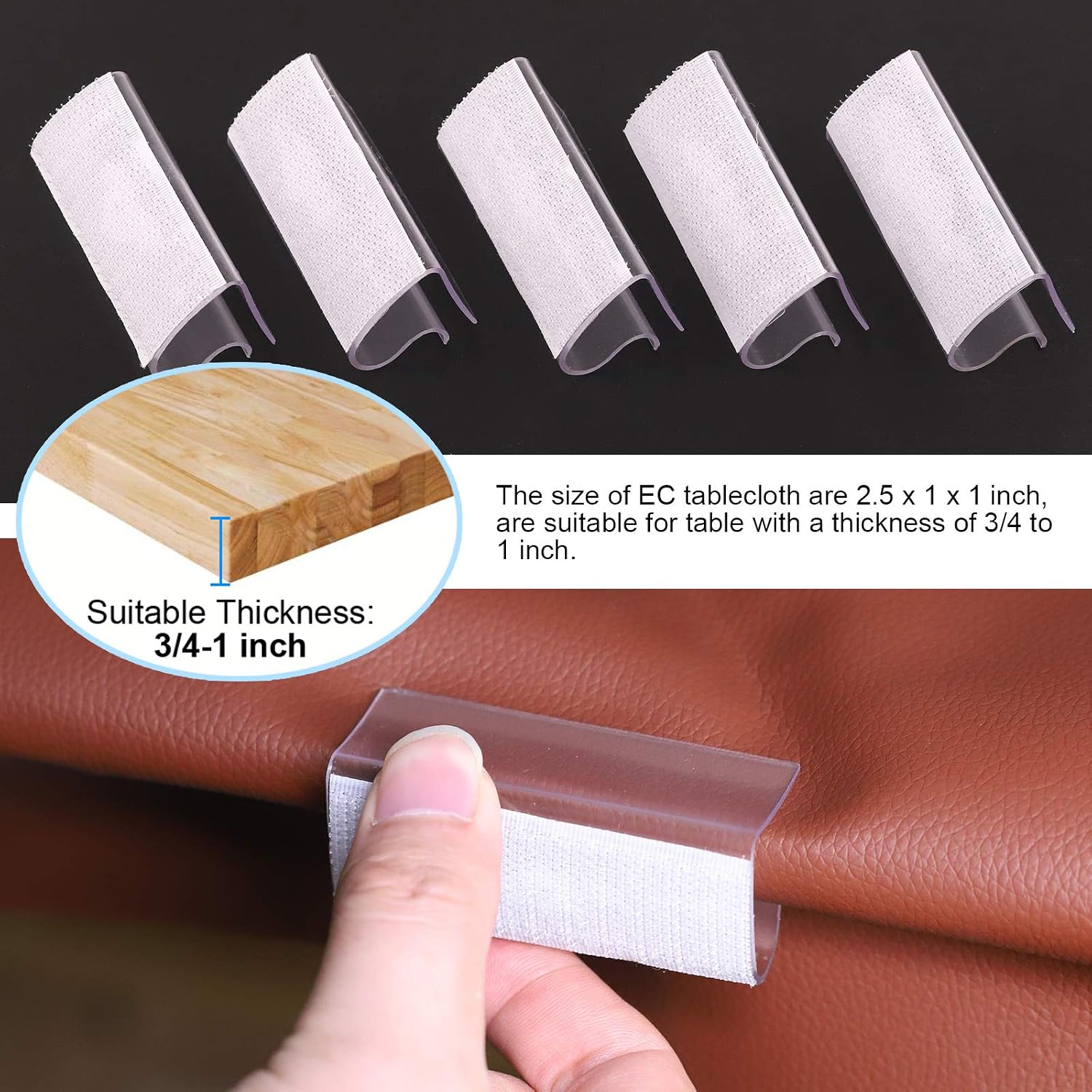 Glarks 30 Pack 2 Types Plastic Table Cover Clips Tablecloth Clips Table Skirting Clips with Hook and Loop for Indoor Outdoor Wedding Party Picnic Events image 5