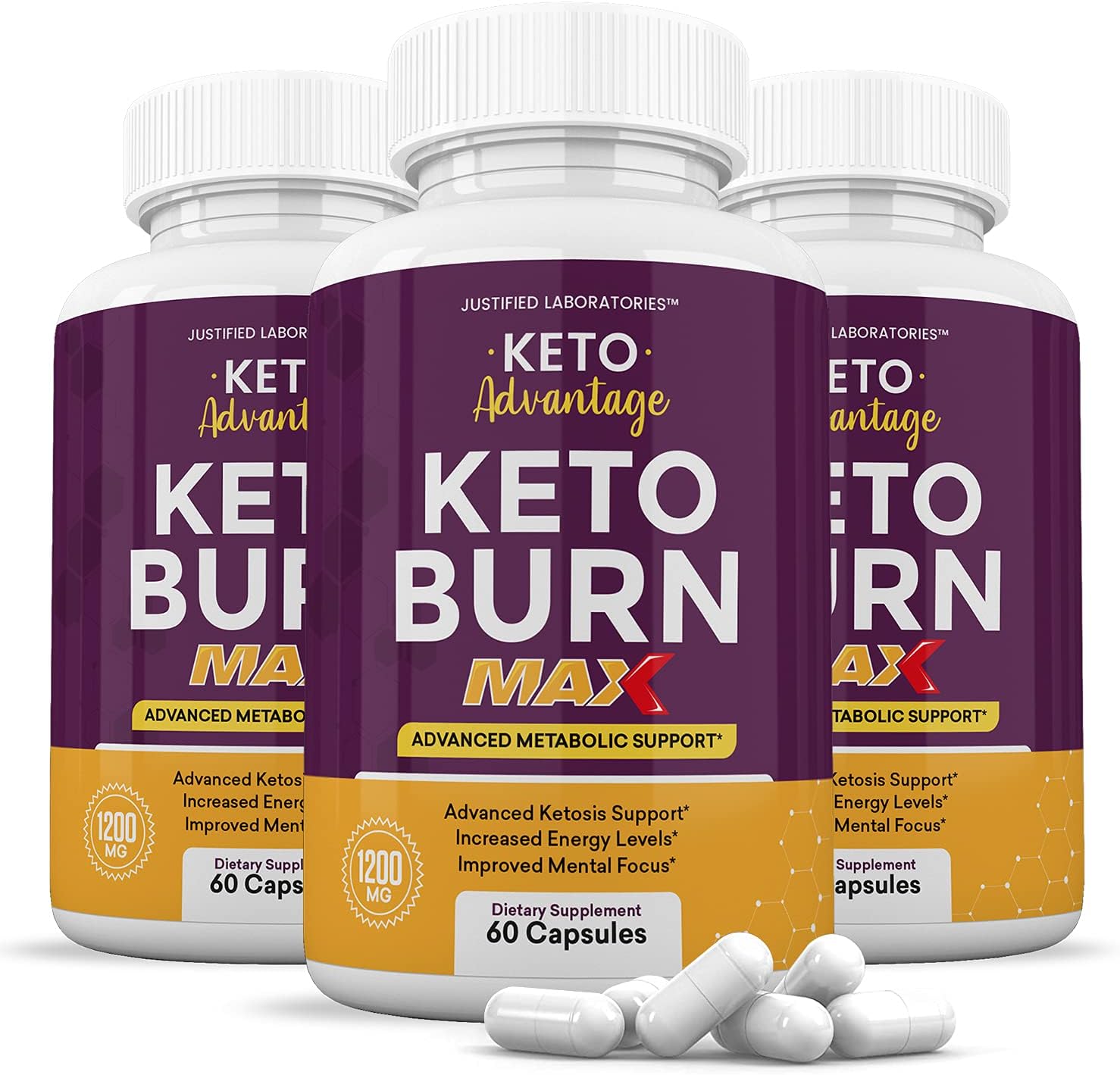 (3 Pack) Keto Advantage Keto Burn Max 1200MG Keto Pills Includes Apple Cider Vinegar goBHB Exogenous Ketones Advanced Ketogenic Supplement Ketosis Support for Men Women 180 Capsules