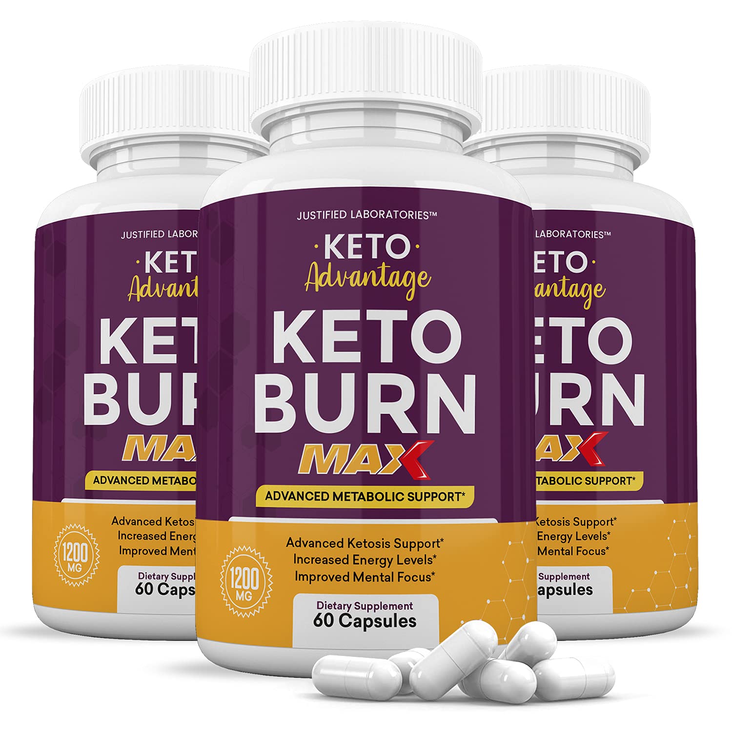 (3 Pack) Keto Advantage Keto Burn Max 1200MG Keto Pills Includes Apple Cider Vinegar goBHB Exogenous Ketones Advanced Ketogenic Supplement Ketosis Support for Men Women 180 Capsules