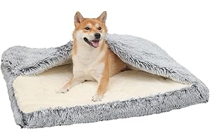 Ideal Pet Bed: Orthopedic Cave Dog Bed With Attached Blanket