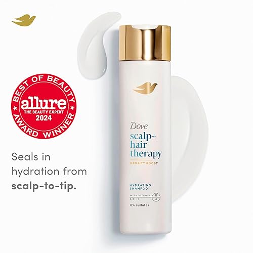 Miniatura 4 de Dove Scalp + Hair Therapy Champú sin sulfato Densidad Boost Hidratante Champú para cabello seco Champú suave, sin sulfato para limpiar el cabello