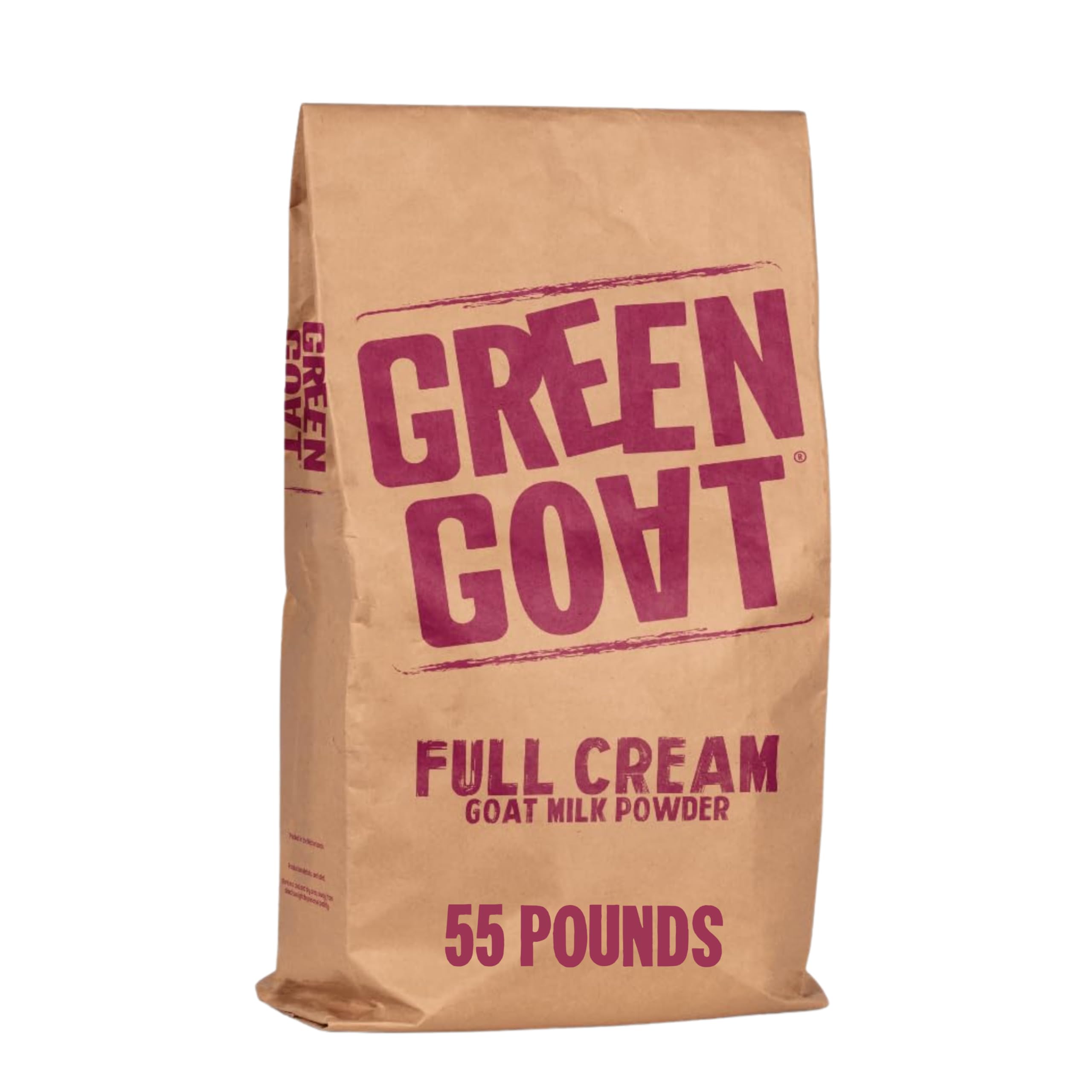 Green Goat Whole Goat Milk Powder, 55 Pounds (25 kg), Powdered, Full Cream, Gluten Free, Non-GMO, Versatile, Perfect for Soap Making, DIY Skincare, Easy to Mix