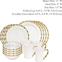 Vista 2 de Juliska Juego de 16 piezas de bambú: platos llanos, platos de ensalada, cuencos y tazas