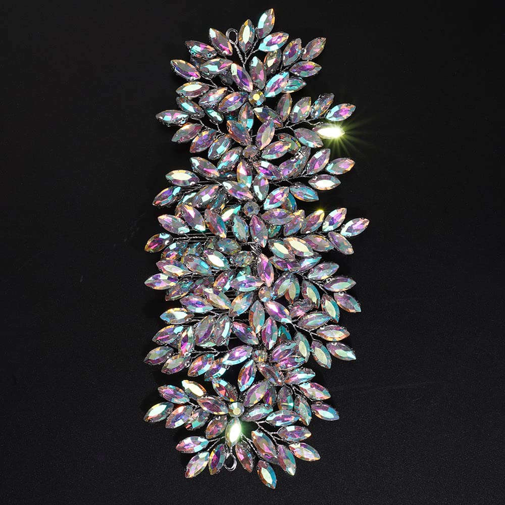JWICOS Crystal Bride Wedding Hair Comb Hair Clip Flower Wedding Hair Accessories for Women and Girls (AB Crystal)