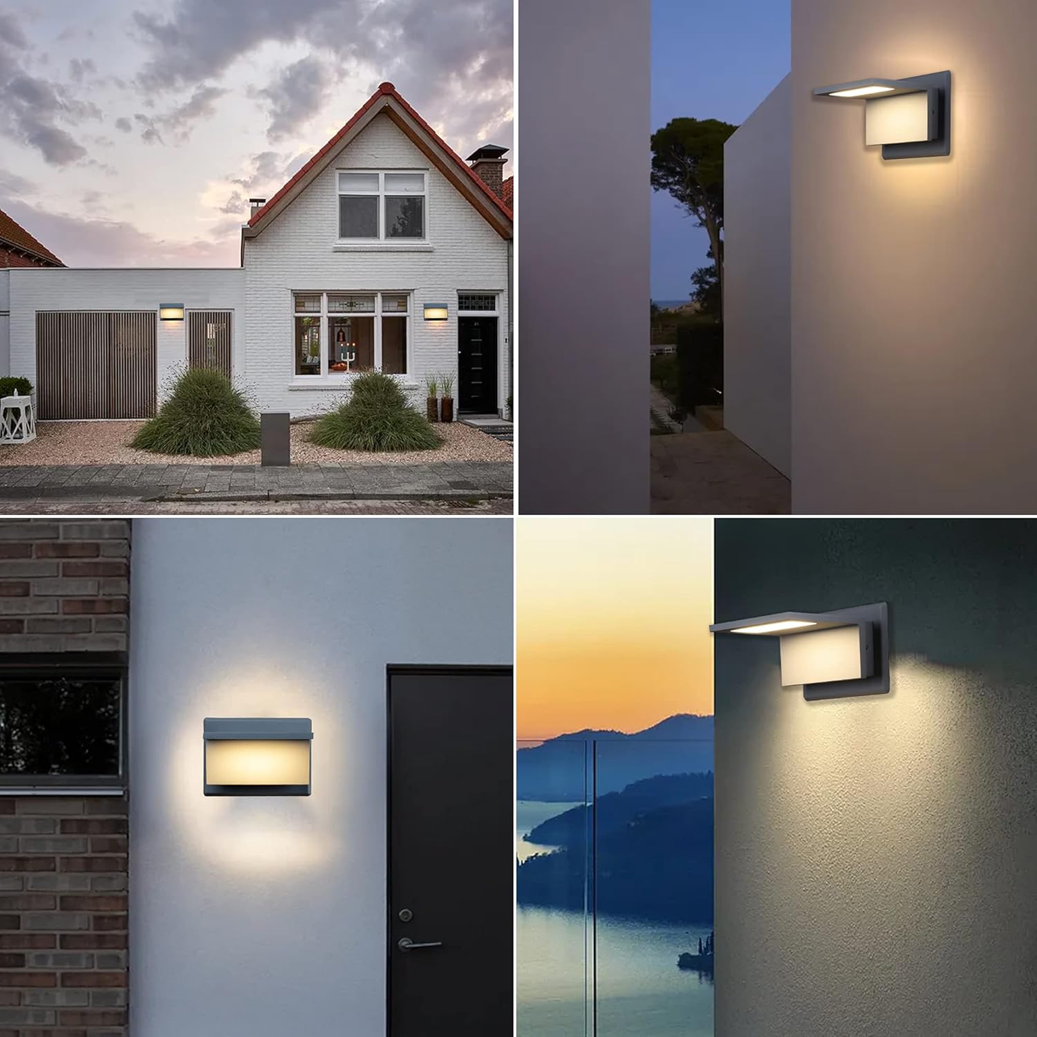 Wall Light Outdoor LED Wall Mount Lamp Black Modern Wall Mount Sconce Lantern Fixture for Porch Front Door Garden Yard Patio IP54 Waterproof 10W 680Lm 3000K