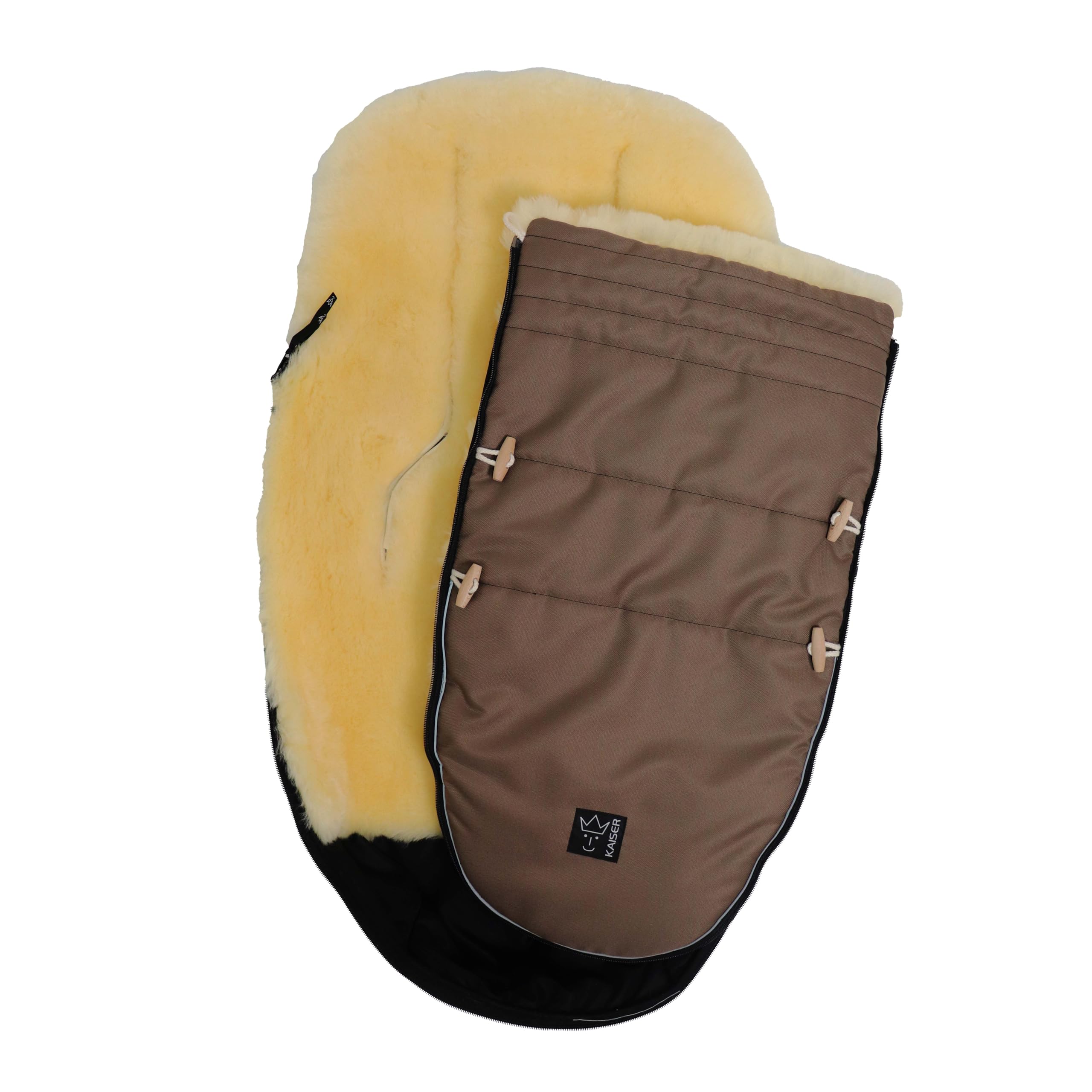 Kaiser 6544585 Lammfell Fußsack "LOVE THE NATURE" Farbe: caribou