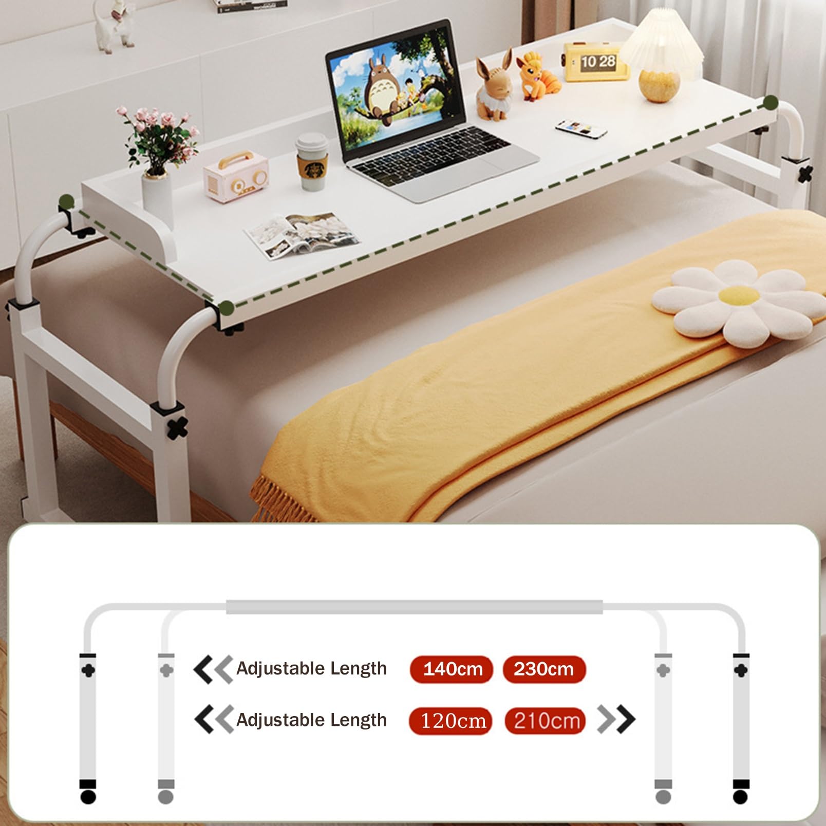 Table à roulettes de lit portable réglable pour la maison et l'hôpital 115210 cm Station de travail debout et table médicale roulante