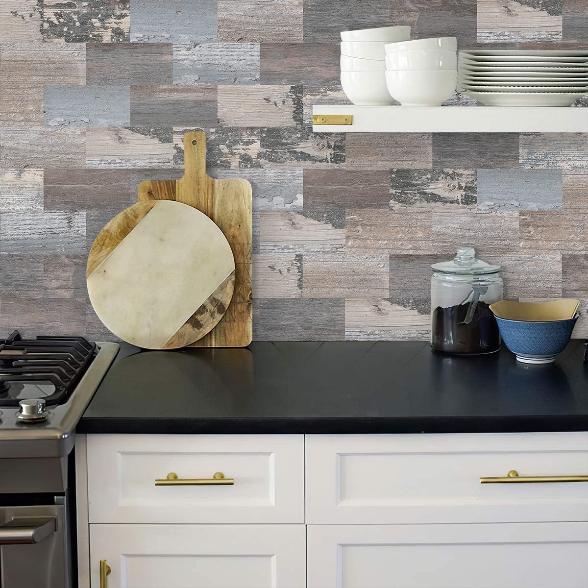 DEWOO Piastrelle Adesive Effetto Marmo Per Cucina: Pannelli Decorativi Da 30x30 Cm, Facili Da Applicare, Lucidi E Resistenti - Pacco Da 20 Fogli