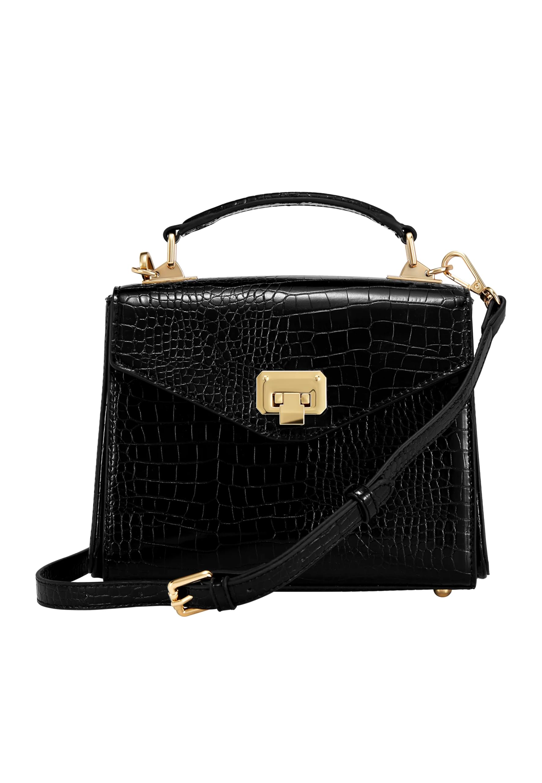 VICTORIA HYDE Bolso cruzado para mujer, de cuero genuino vegano, maletín con bolsas pequeñas y cuadradas, Oscuro
