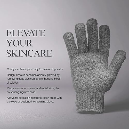 Miniatura 71 de Evridwear Guantes de baño exfoliantes de doble textura para ducha, spa, masaje y exfoliaciones corporales, removedor de células muertas de la piel