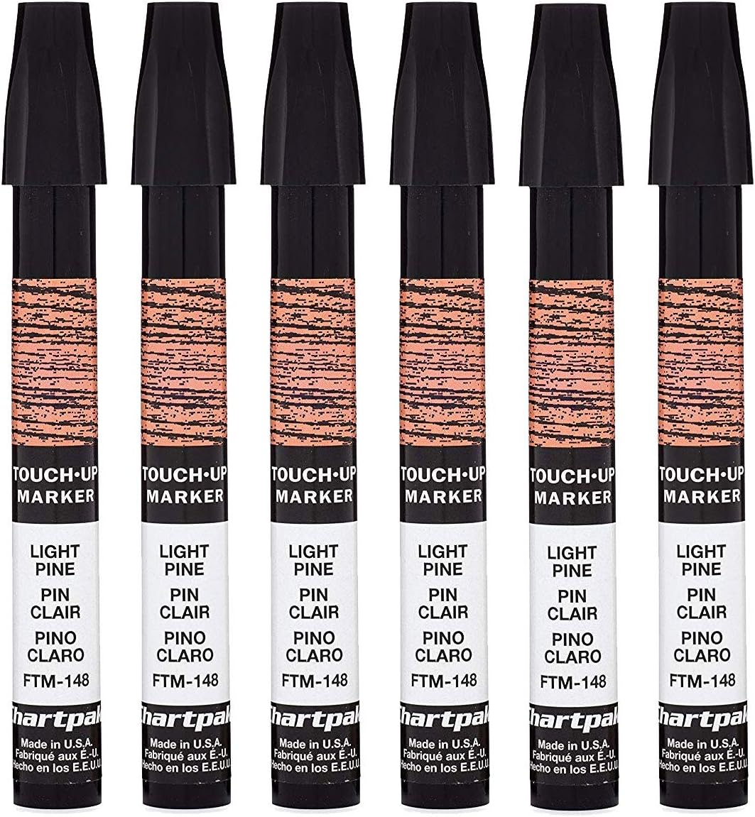 Chartpak Wood Frame Touch-Up Marker, Tri-Nib, Dark Walnut, 6 Pack (FTM54)