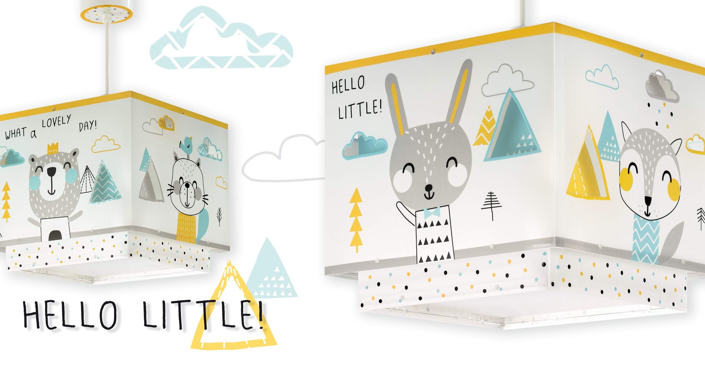 Dziecięca lampa wisząca Dalber Hello Little Dalber, wielokolorowa
