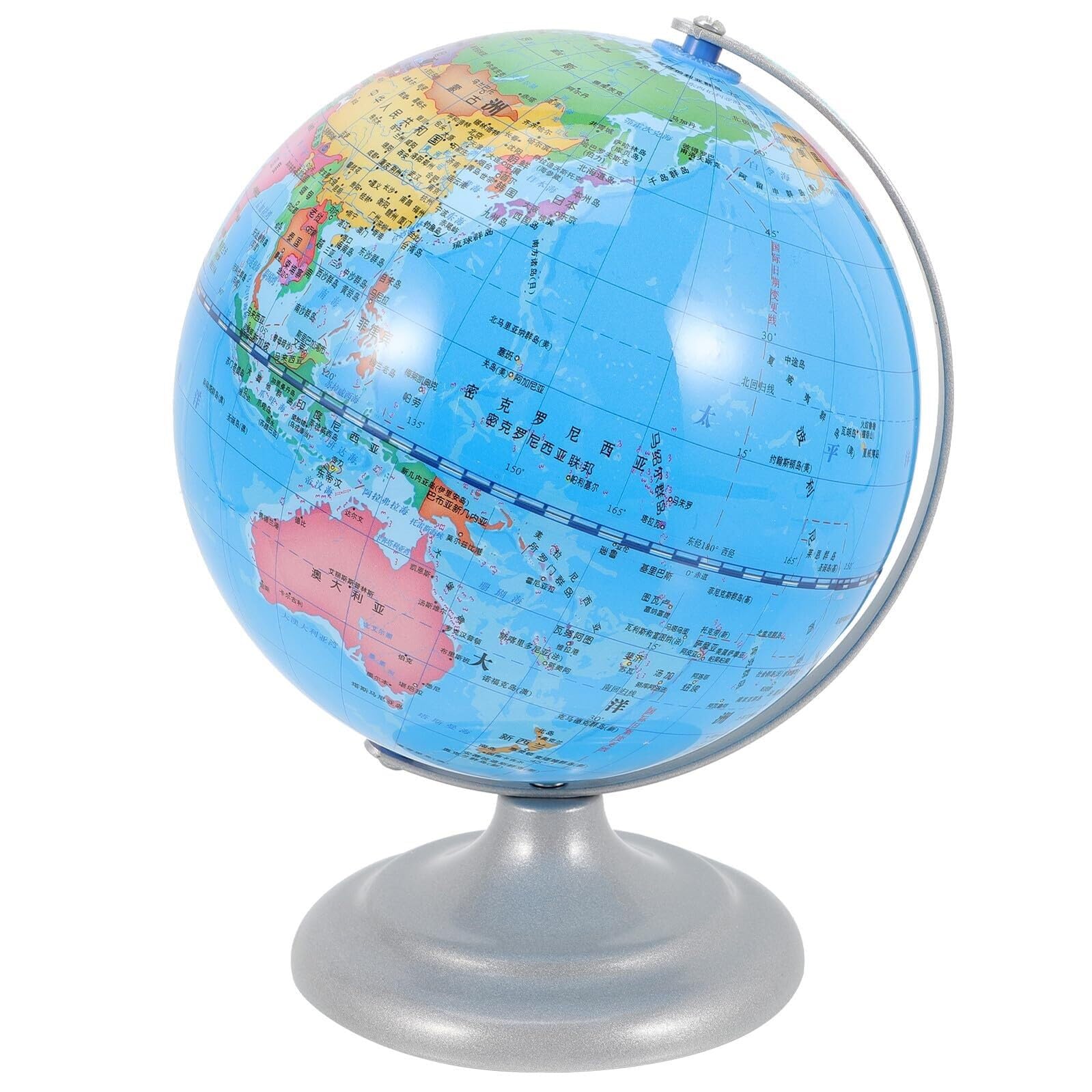 Kleiner Erdglobus mit Metallsockel, Geographie-Globus aus PVC, Schmuck for Studenten, pädagogische Schreibtischdekoration