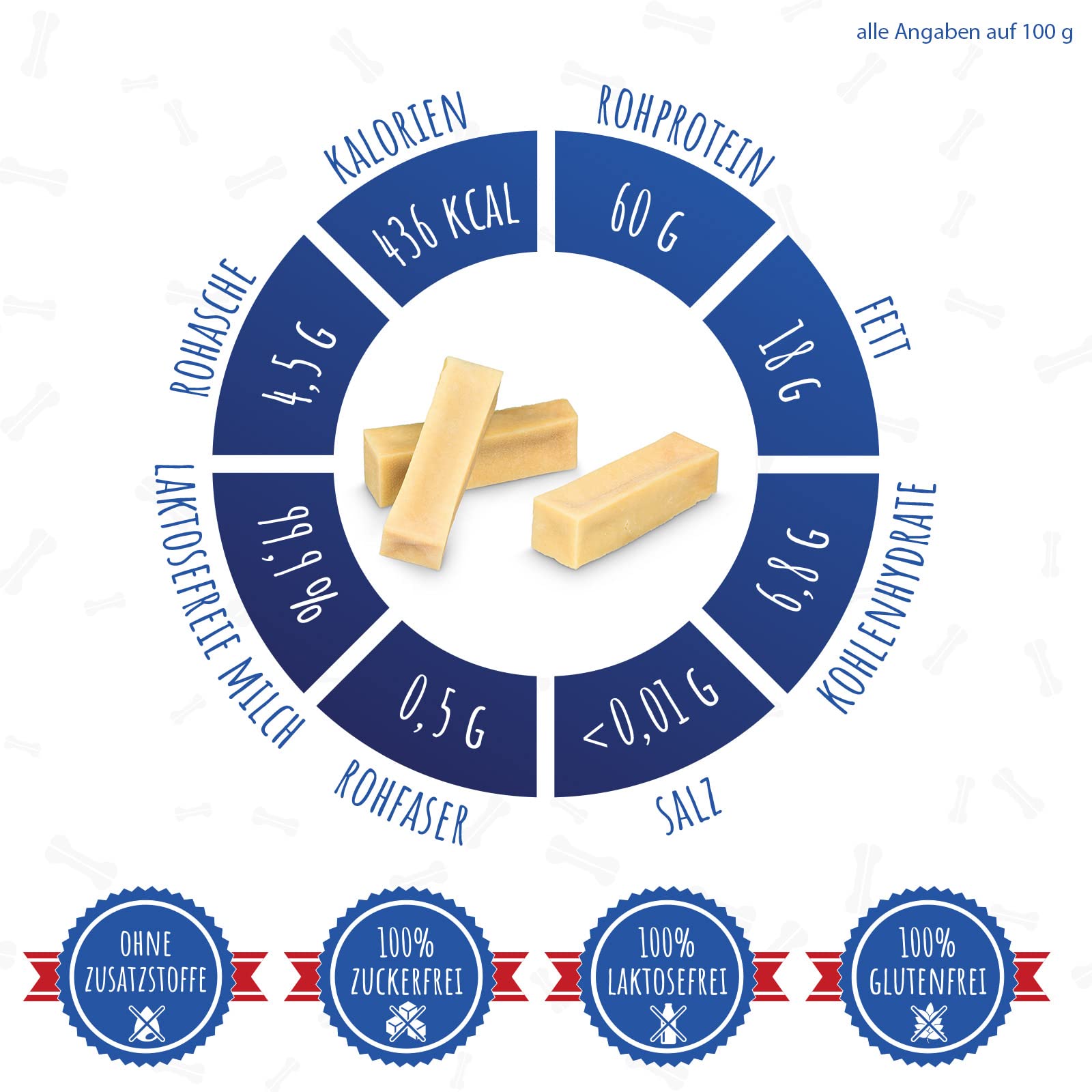 Os à mâcher au Fromage pour Chiens, Délicieux goût de Fromage - 100% Naturel - Soin Dentaire Optimal (très Gros Chiens, 3 pièces)