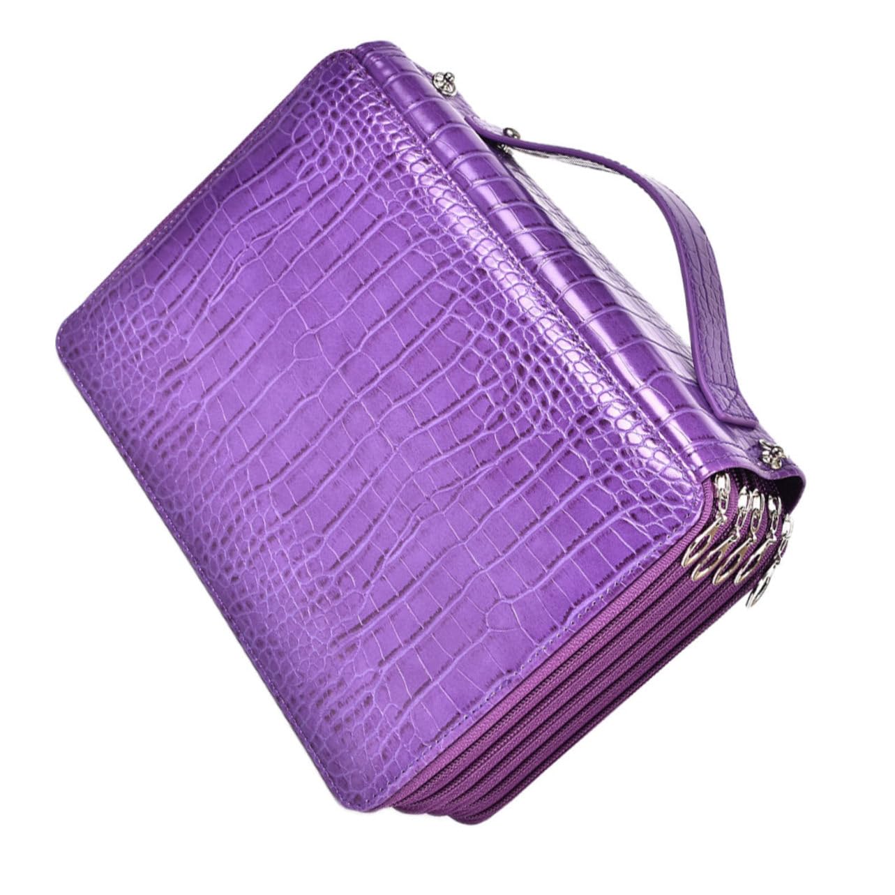 Borsa per Forniture Creative 252 Fori Astuccio Organizzatore per Matite e Attrezzi da Disegno Pu e Poliestere Chiusura a Zip