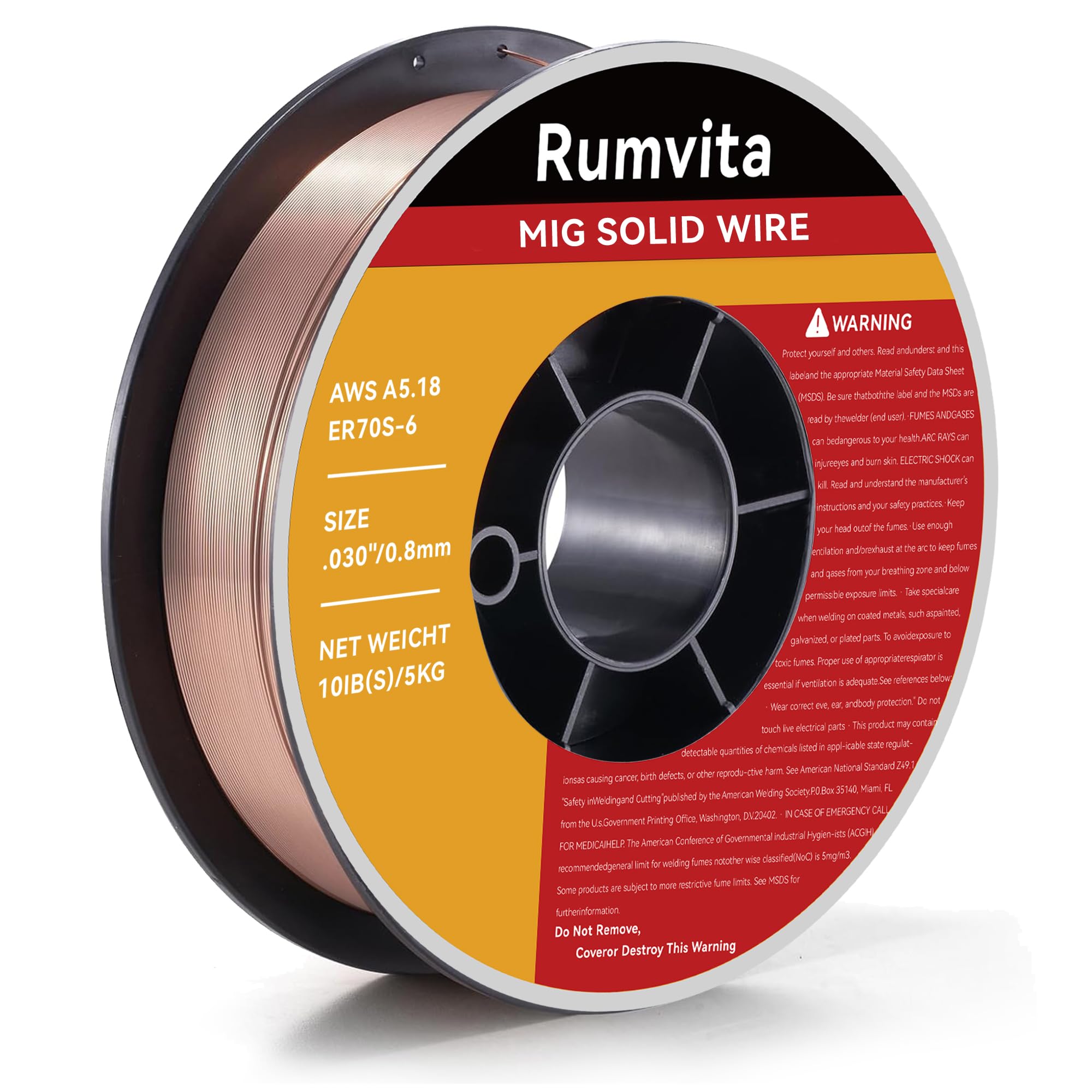 Mig Filo di saldatura ER70S-6 0,8 mm (0,8 mm) 4,5 kg in acciaio dolce MIG Wire | Solido acciaio al carbonio basso Splatter Mig Saldatura,Alti livelli di disossidanti,Forte bobina di plastica ABS MIG Wire