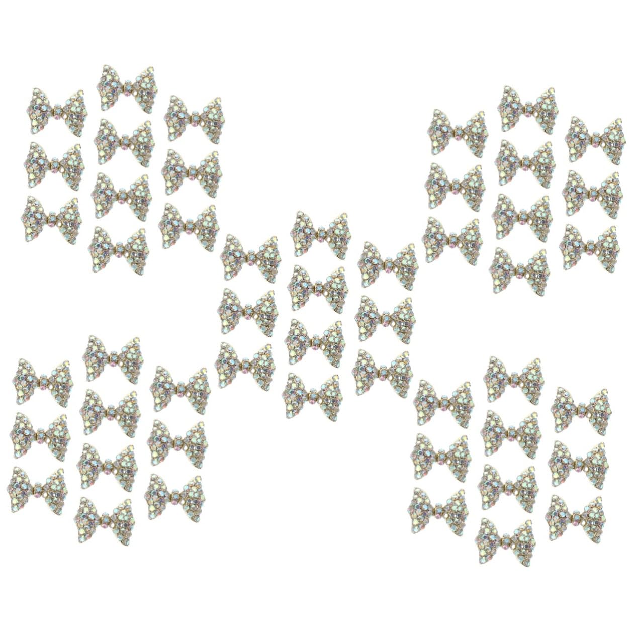 Healeved 50pièces Décorations Pour Accessoires De Manucure Avec Forme De Nœud Fournitures De Nail Art