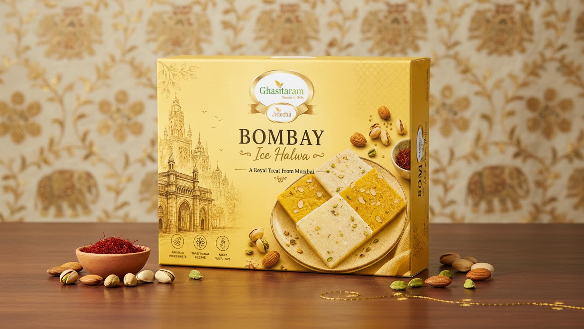 Ghasitaram Gifts ICE(Bombay) HALWA (400 GMS)|Diwali,Holi,Rakhi,Valentine,Christmas,Birthday,Anniversary,Gift for Her,Him,Mothers Day,Fathers Day|