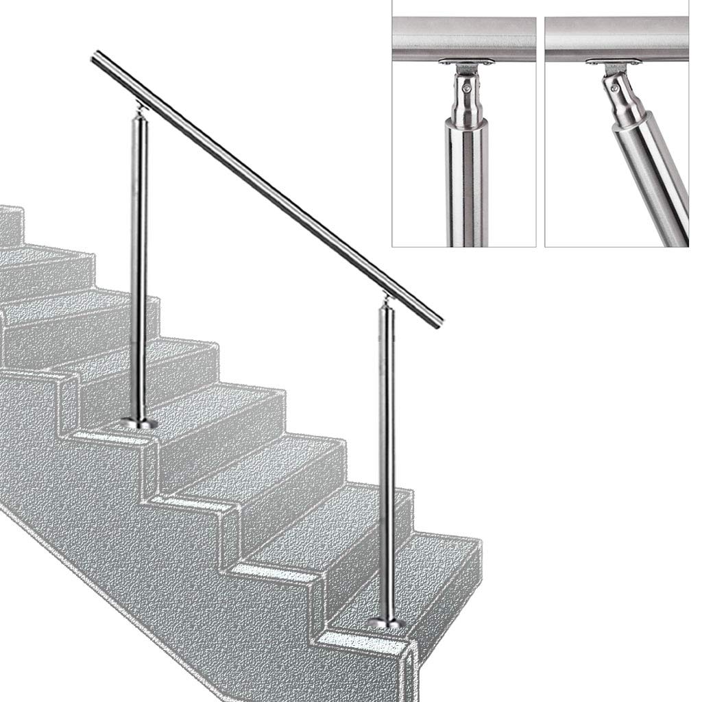 Rampe d'escalier intérieure en acier inoxydable pour sécuriser les marches de jardin