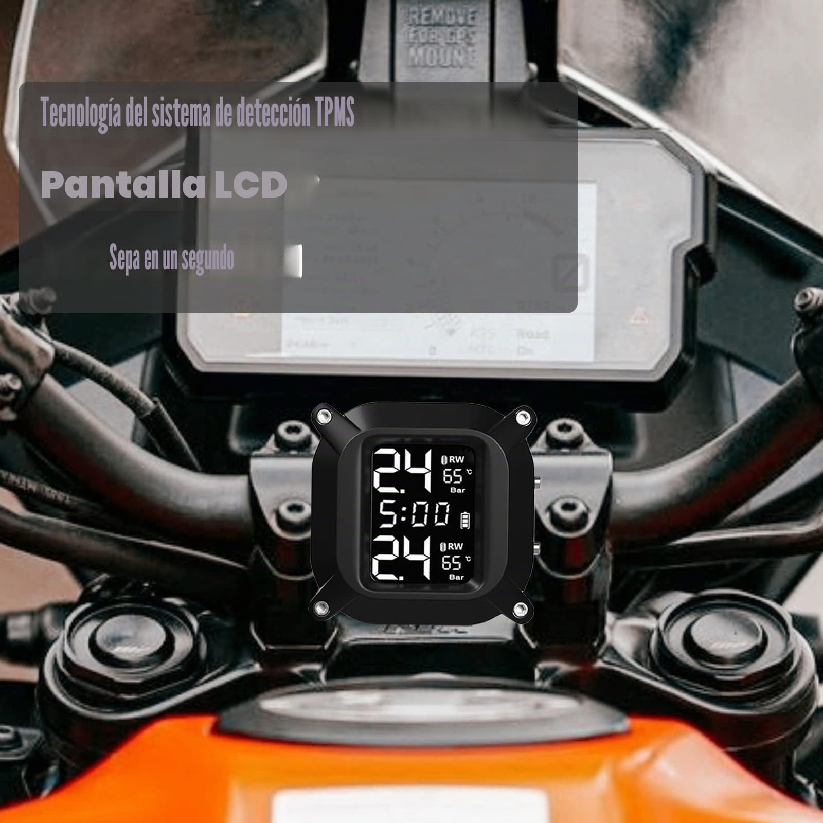 Monitoreo de Presión de Neumáticos,Kikuo Tpms Sistema de Monitoreo de Presión de Neumáticos Temperatura Manómetro Probador de Presión de Neumáticos con Pantalla y 2 Sensores Externos