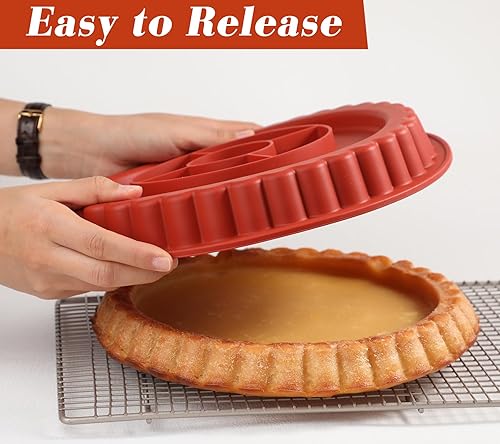 Miniatura 10 de Webake - Molde de silicona para tartas (9,5 pulgadas, antiadherente, para pizza)