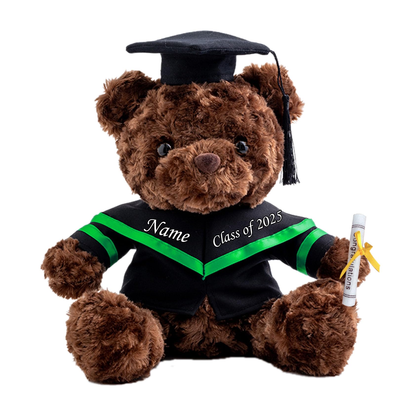MeterBear Nounours Personnalisé Fin D'Études - Ours En Peluche Avec Texte + Photo, Cadeau Diplômé Lycée/Université (Marron 26 Cm)