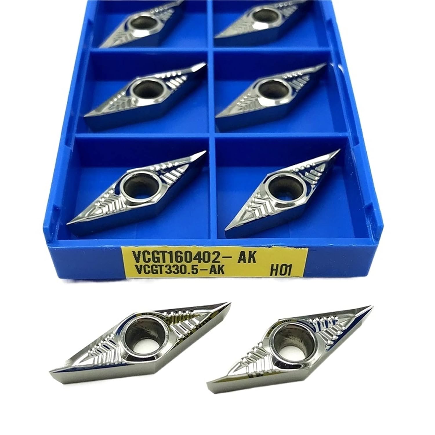 Indexable Carbide Lathe Tool VCGT160408 AK H01 External Turning Tool Carbide Inserts CNC Aluminum Insert Lathe Tools Wood(VCGT160408 AK H01)