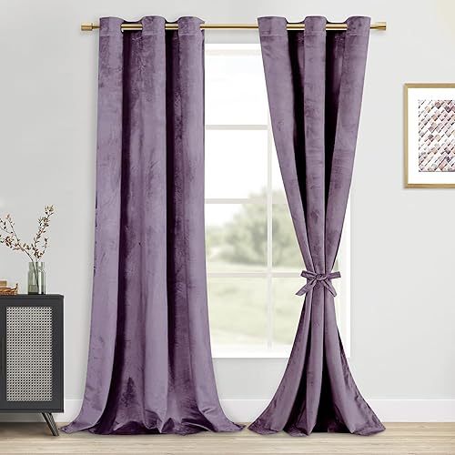 Miniatura 76 de DWCN Cortinas de Terciopelo - Cortinas de Ventana que Oscurecen la Habitación y Bloquean la Luz para Cuarto de Bebé, Dormitorio, Sala de Estar,