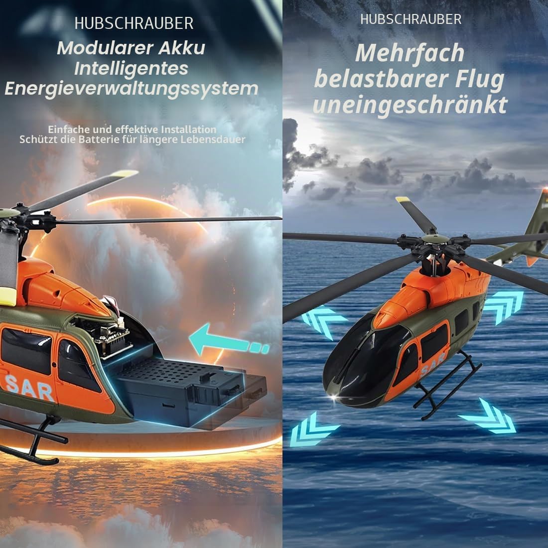 RC ERA C190 H145 6CH Heli Einrotor RC Hubschrauber für Erwachsene Flybarless gyrostabilisiert mit optischer Flusspositionierung bürstenlose Motoren, RTF Helikopter für Hobbyisten