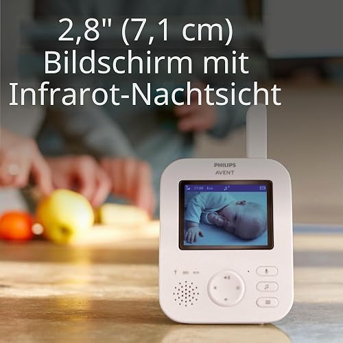 Philips Avent SCD881/05 Écoute-bébé vidéo avancé – Moniteur privé et sécurisé avec caméra et Audio en crème Corail, écran de 7,1 cm, Zoom x2, Vision Nocturne, Audio bidirectionnel, berceuses - 3
