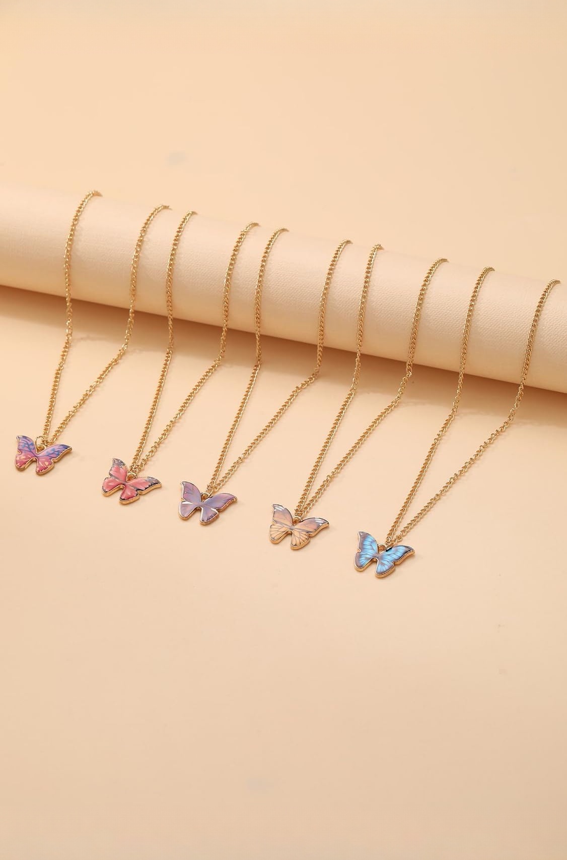 5-6 Pcs Latest Stylish Butterfly Jewellery Necklace Set for Women Pendant Necklace Gifts for Girls