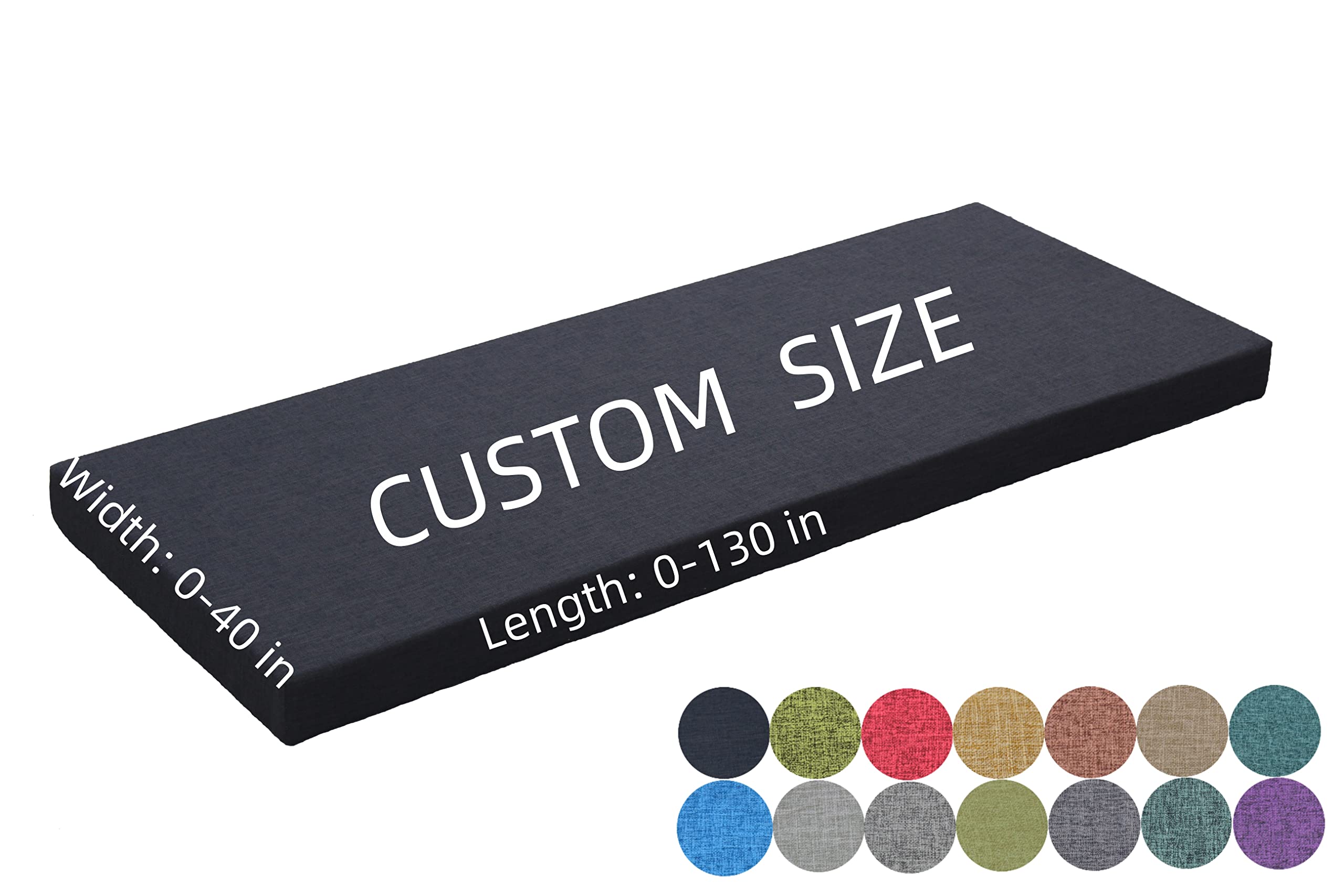 Ginsimar Customize Size Bench Cushion, for Entry Bench, Shoe Bench, Farmhouse Style Bench, Garden Bench, Entry Way Bench, Meditation Bench with Thick Upholstery Foam (Black; 40 x 40 x 8 cm)